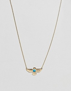 Ожерелье с подвеской-орлом с полудрагоценным камнем Orelia - Золотой
