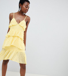 Платье мини на бретелях с оборками Vero Moda Petite - Желтый