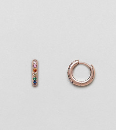 Позолоченные серьги-кольца с камнями Orelia - Мульти
