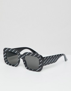 Массивные прямоугольные солнцезащитные очки ASOS DESIGN - Черный