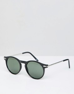 Черные солнцезащитные очки с металлическими дужками Monki - Коричневый