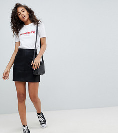 Мини-юбка из полиуретана New Look Tall - Черный