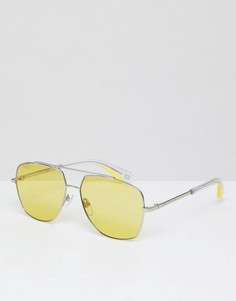 Солнцезащитные очки-авиаторы с желтыми стеклами Marc Jacobs - Серебряный