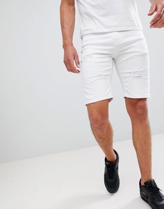 Белые джинсовые шорты скинни с рваной отделкой Good For Nothing - Белый
