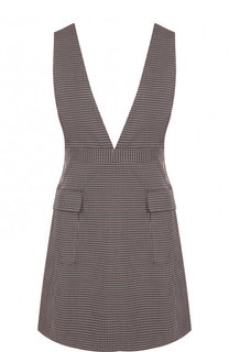 Приталенный сарафан в клетку с накладными карманами See by Chloé