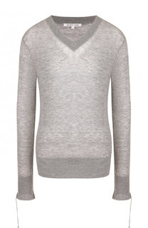 Однотонный кашемировый пуловер с V-образным вырезом Helmut Lang