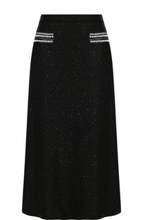 Вязаная юбка-миди с контрастной отделкой St. John