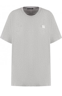 Однотонная хлопковая футболка с круглым вырезом Acne Studios