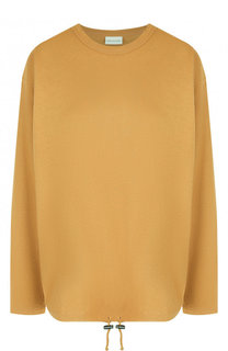 Однотонный хлопковый пуловер с круглым вырезом Dries Van Noten