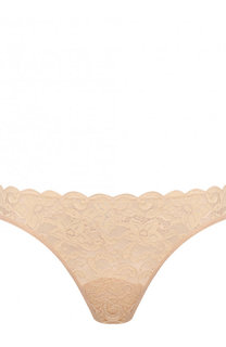 Однотонные трусы-слипы с кружевной вставкой Hanro