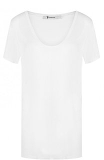 Однотонная футболка с круглым вырезом из вискозы T by Alexander Wang
