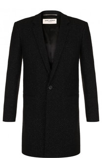 Однобортное шерстяное пальто Saint Laurent