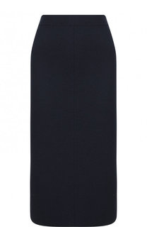 Однотонная шерстяная юбка-миди с эластичным поясом Cruciani