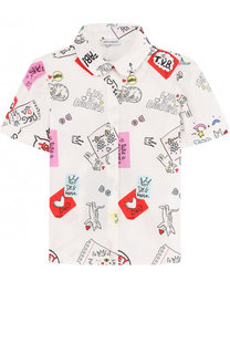 Хлопковая блуза с принтом Dolce & Gabbana