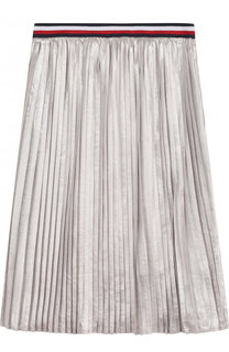 Плиссированная юбка с металлизированной отделкой и контрастным поясом Tommy Hilfiger
