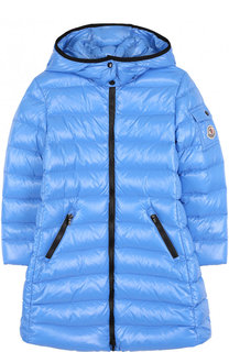 Пуховое пальто на молнии с капюшоном Moncler Enfant