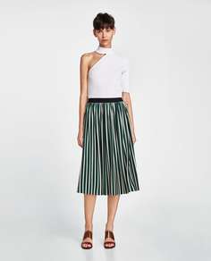 Юбка из бархата с плиссировкой Zara