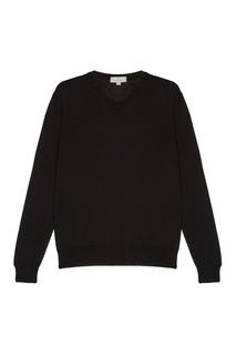 Черный шерстяной пуловер Canali
