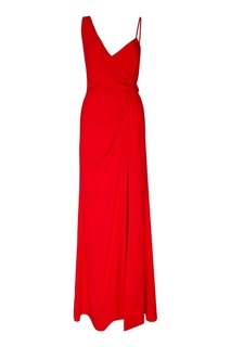 Красное платье-макси с драпировкой Laroom