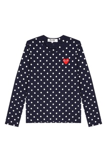 Синий лонгслив в горох Comme Des Garcons Play
