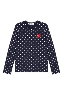 Синий лонгслив в горох Comme Des Garcons Play