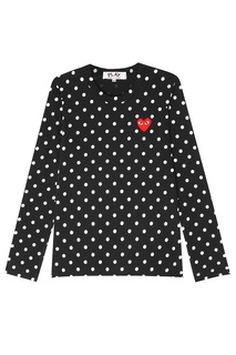 Черный лонгслив в горох Comme Des Garcons Play