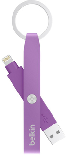 Кабель-брелок Belkin Apple 8pin-USB 2.4A 75мм (фиолетовый)