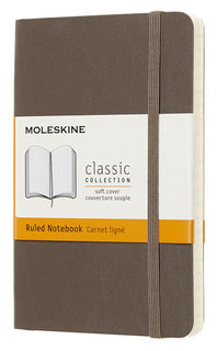 Блокнот Moleskine CLASSIC SOFT Pocket 90x140мм 192стр. линейка мягкая обложка коричневый [qp611p14]
