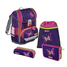 Ранец Step By Step Light2 Shiny Butterfly фиолетовый/розовый 4 предмета [00138961]