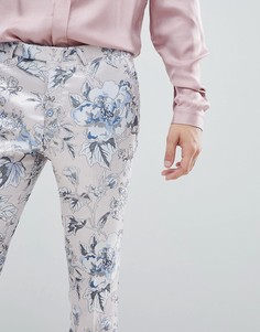 Розовые супероблегающие брюки с цветочным принтом Twisted Tailor - Розовый