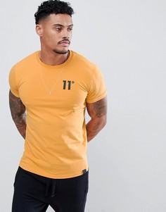 Желтая облегающая футболка с логотипом 11 Degrees - Желтый