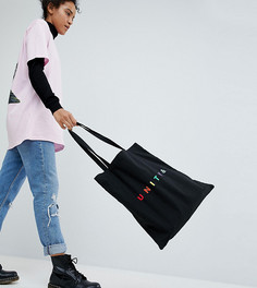 Черная сумка-тоут с вышивкой ASOS DESIGN x glaad - Черный