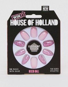 Накладные ногти House of Holland x Elegant Touch Disco Ball - Розовый