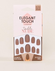 Накладные ногти Elegant Touch Nude Collection - Sable Matte - Коричневый