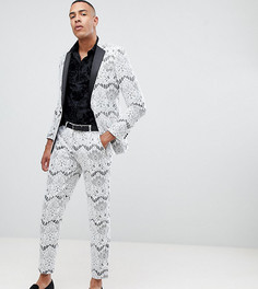 Белый кружевной пиджак-смокинг зауженного кроя ASOS EDITION Tall - Белый