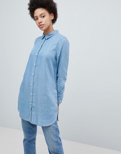 Длинная джинсовая рубашка Selected Femme - Синий