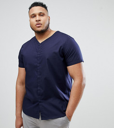 Облегающая строгая рубашка со скрытой планкой на пуговицах Noak Plus - Темно-синий