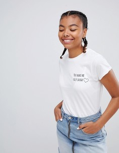 Футболка Heartbreak You Make Me Ugly Laugh - Белый