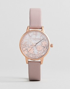 Часы с розовым ремешком и полудрагоценными камнями Olivia Burton OB16MV84 - Розовый
