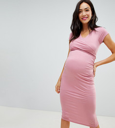 Облегающее платье миди с запахом Bluebelle Maternity Nursing - Розовый