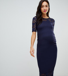 Платье миди с кружевным вставками Bluebelle Maternity - Синий