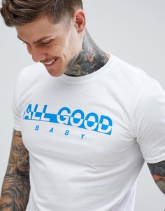 Белая футболка с принтом All Good boohooMAN - Белый