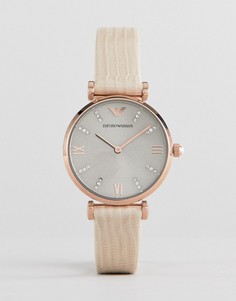 Часы с кожаным ремешком Emporio Armani AR1681 Gianni - Розовый