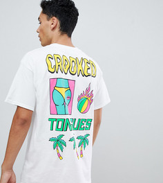 Oversize-футболка с принтом воллейбол Crooked Tongues - Белый