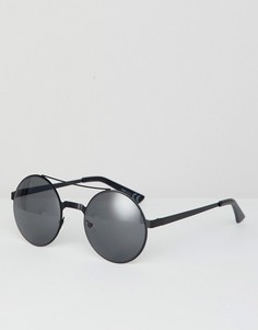 Круглые солнцезащитные очки с планкой River Island - Черный