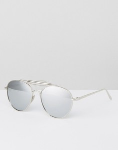 Серебристые солнцезащитные очки-авиаторы Jeepers Peepers - Серебряный