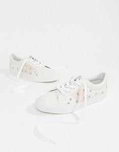 Кроссовки со шнуровкой и вышитыми звездами ASOS DESIGN Dance - Белый
