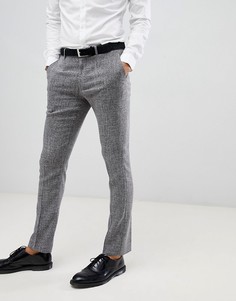 Серые брюки зауженного кроя с принтом в виде штриховки Farah - Серый