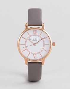 Часы с кожаным ремешком Olivia Burton OB16WD63 Wonderland - Серый