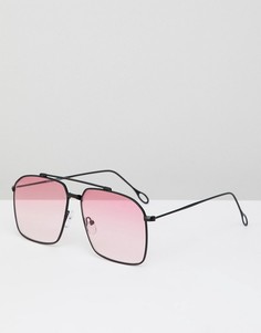 Квадратные солнцезащитные очки с розовыми стеклами River Island - Розовый
